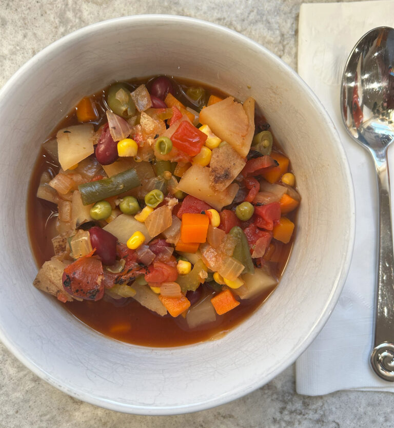 vegetable soup in a bowl