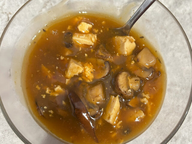 soup with mushrooms in a bowl