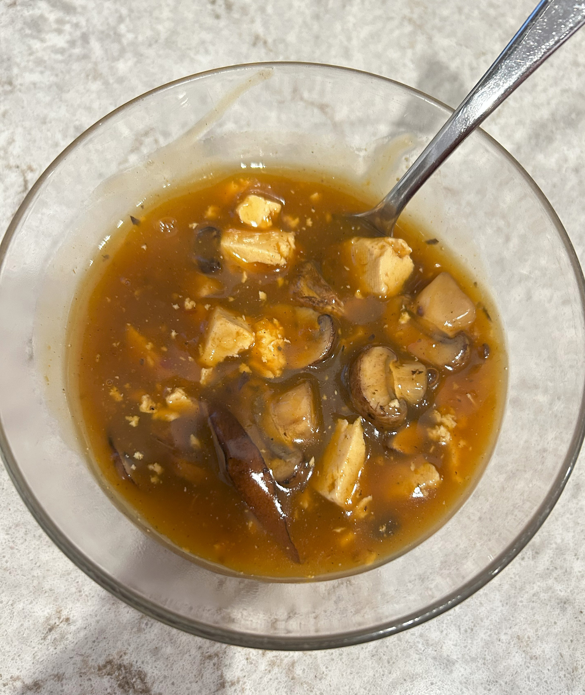 soup in a bowl with spoon