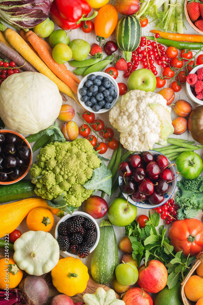 colorful fruits and vegetables